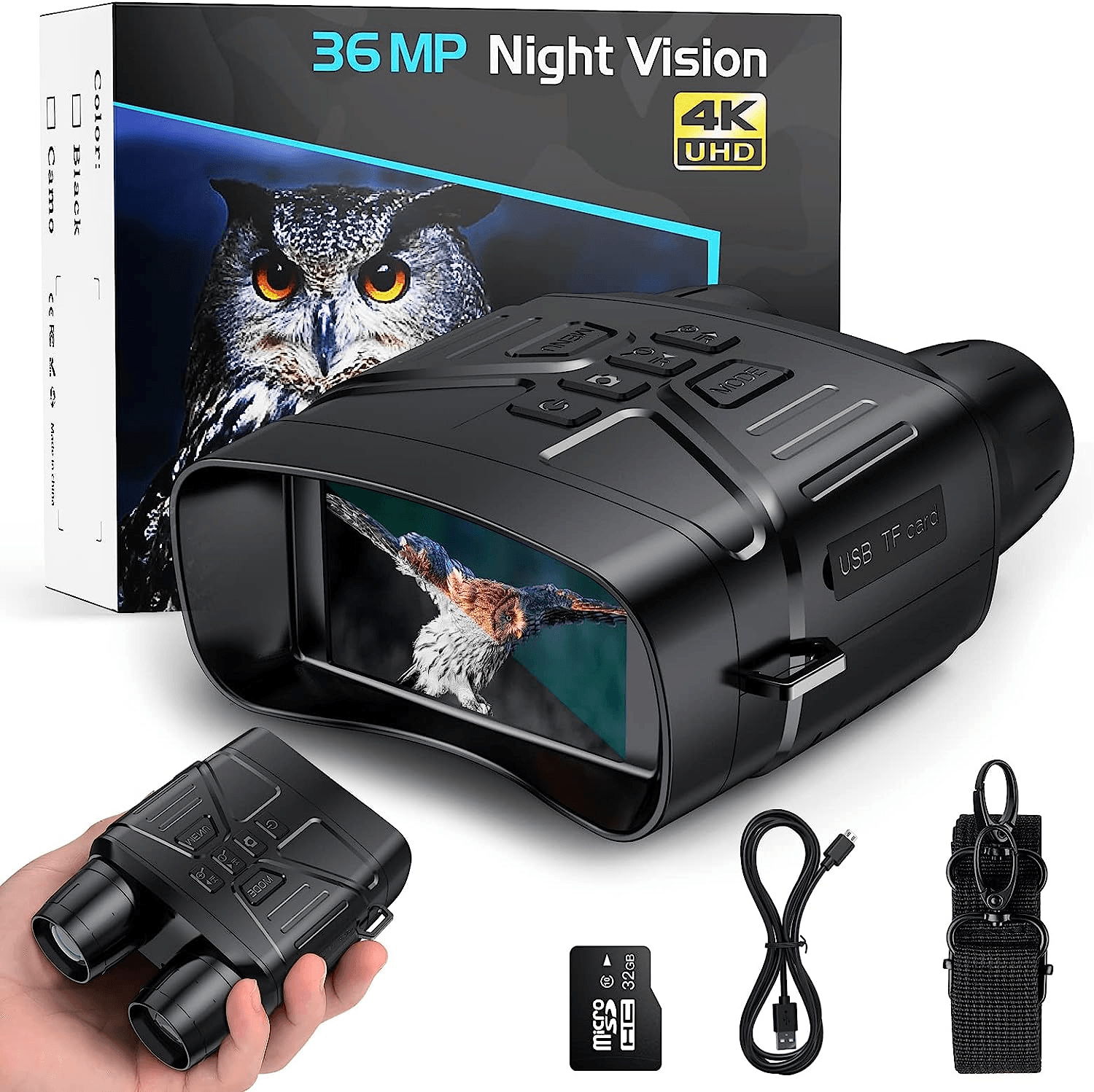 Night top vision binoculars