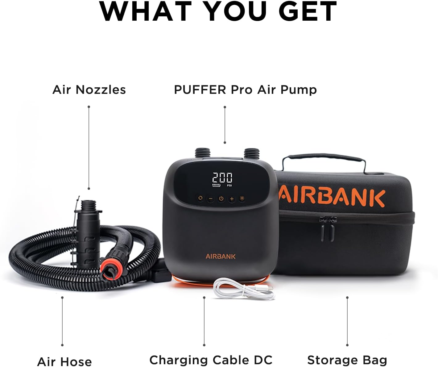 Airbank Puffer Pro Mini Electric Rechargeable Paddle Board Pump
