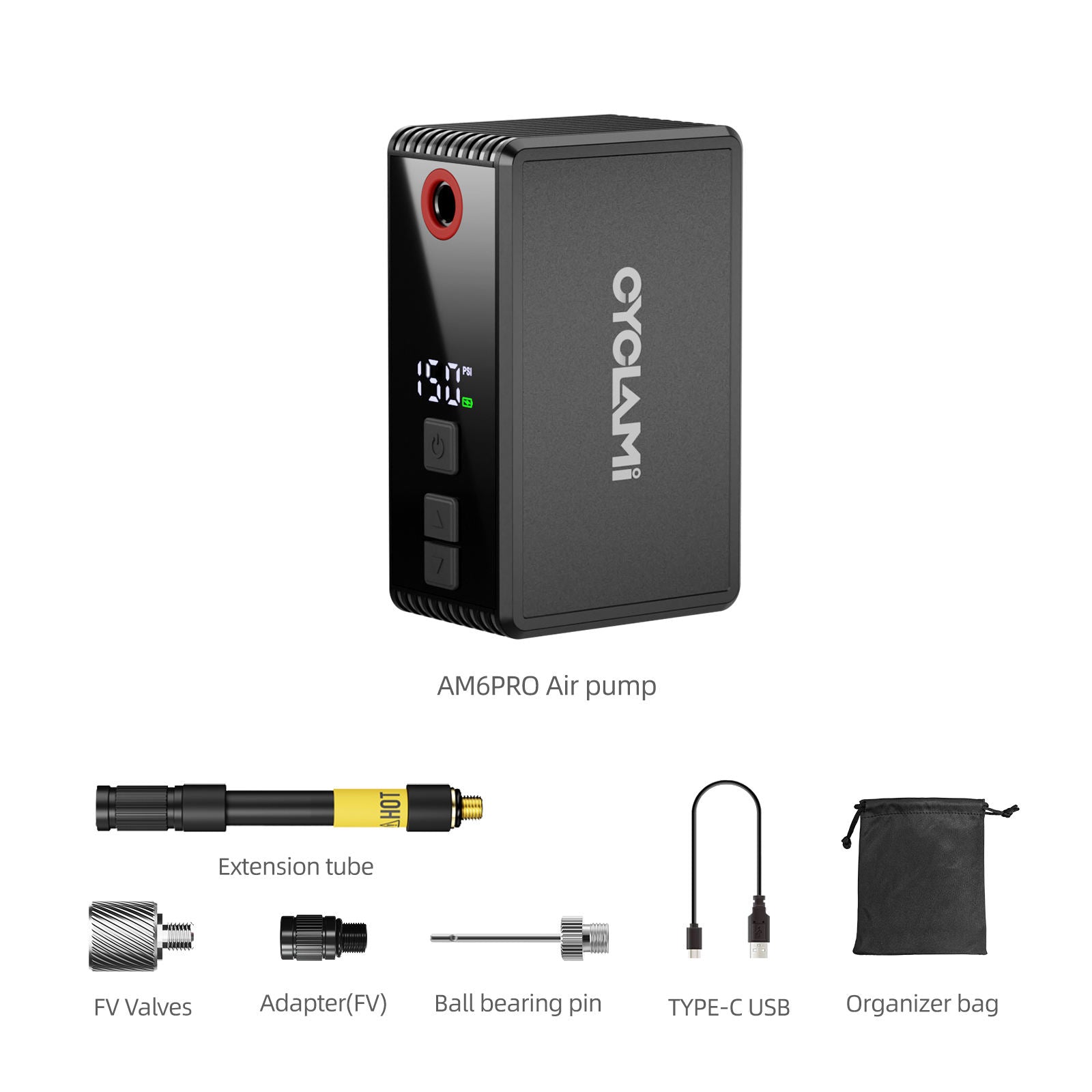 CYCLAMI AM6 Pro Mini Electric Bike Pump 150PSI