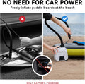 Battery powered air pump that can be used anywhere on the go without plugging into your car