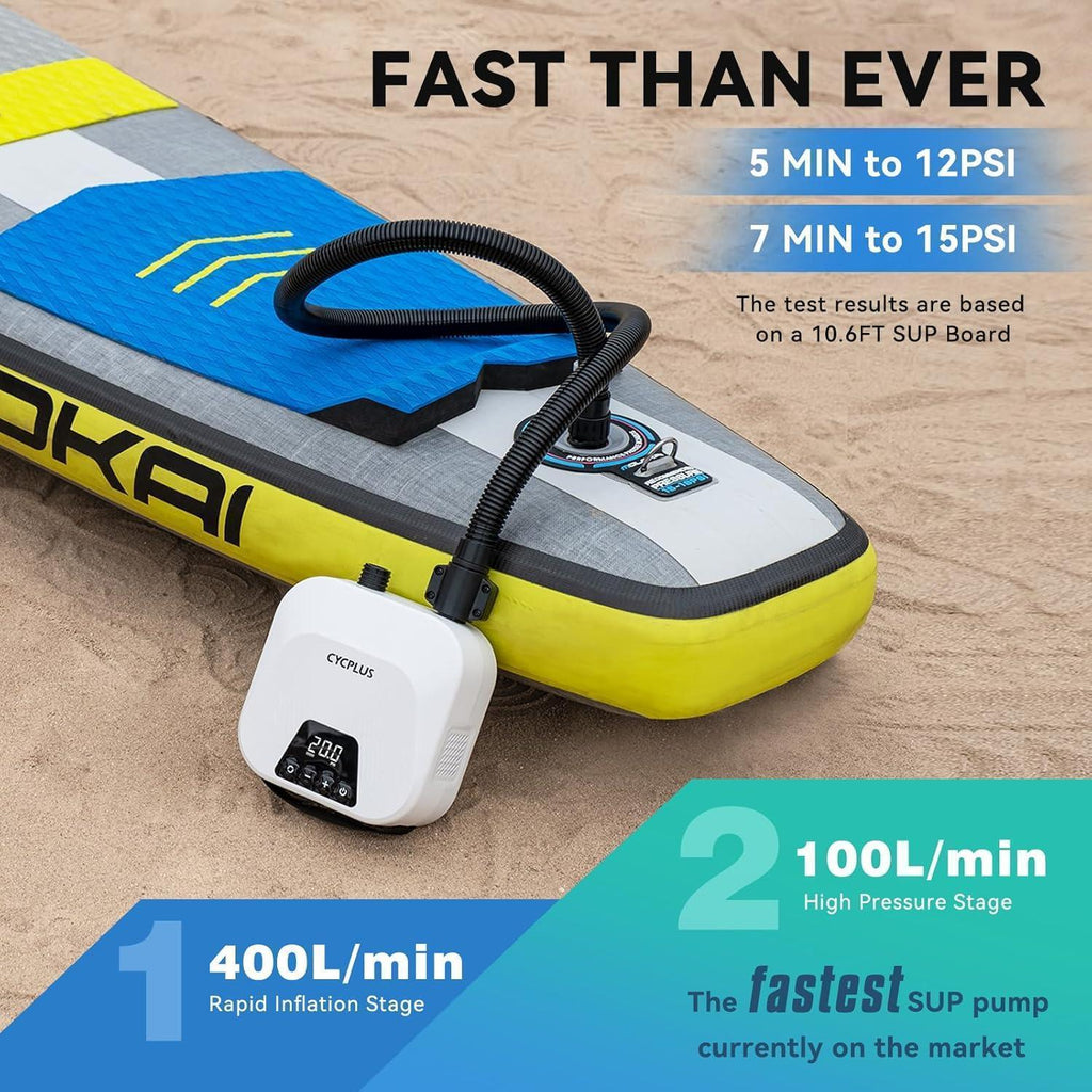 Cycplus D14 Pro 20PSI Rechargeable Electric Paddle Board Pump - Sports Engineer