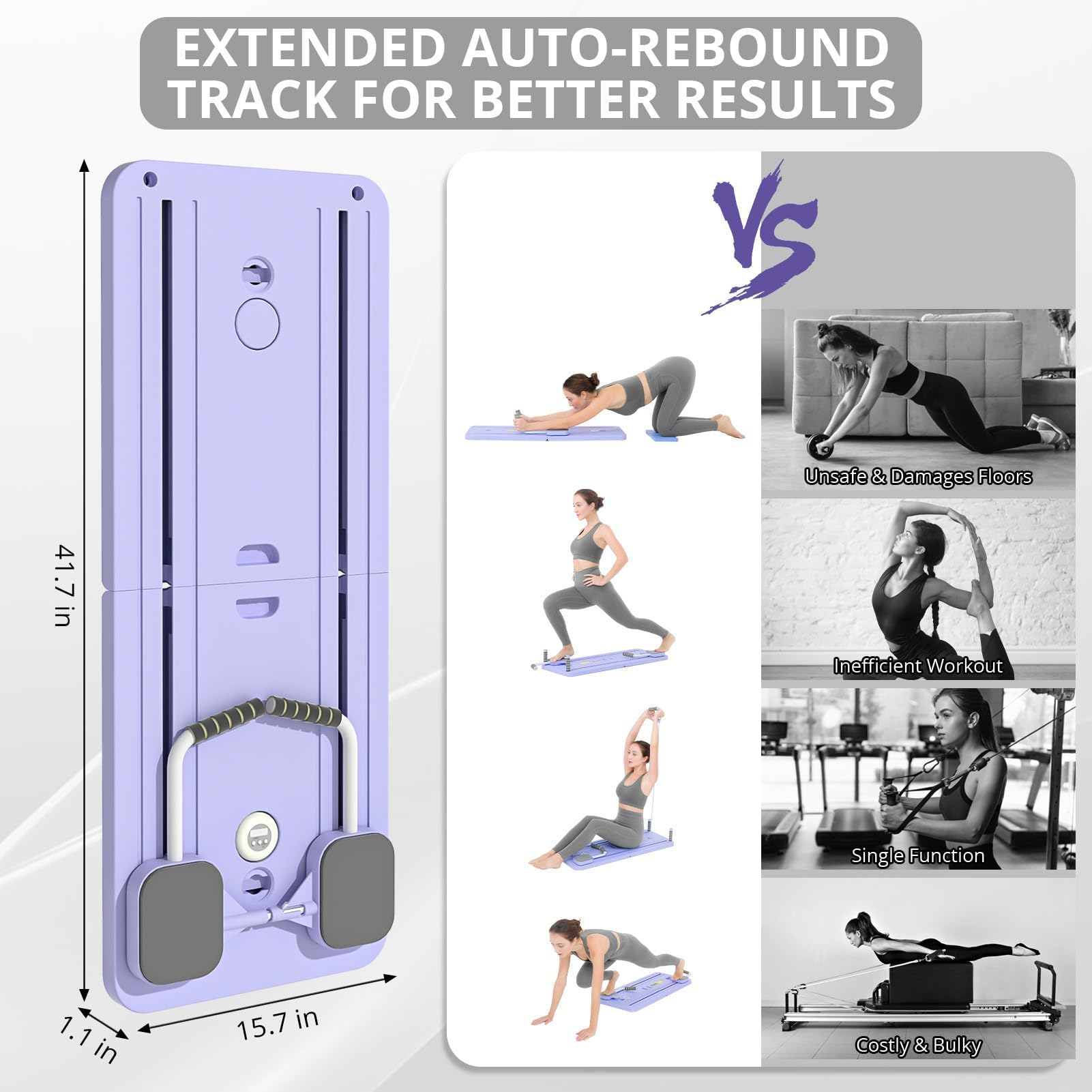 6-in-1 Multi-Purpose Foldable Pilates Reformer Board Set