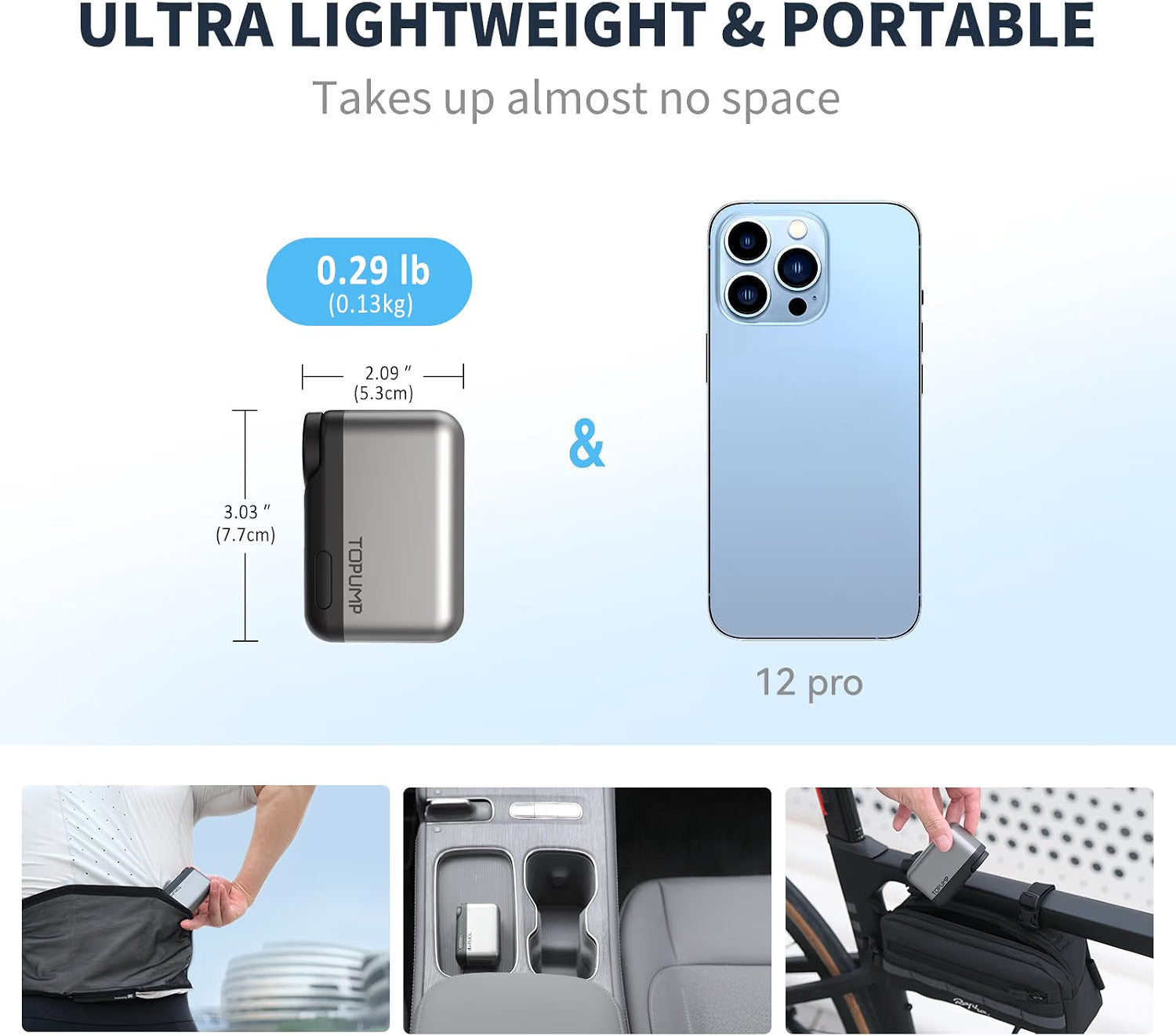 Topump TB2PRO Mini Electric Bike Pump