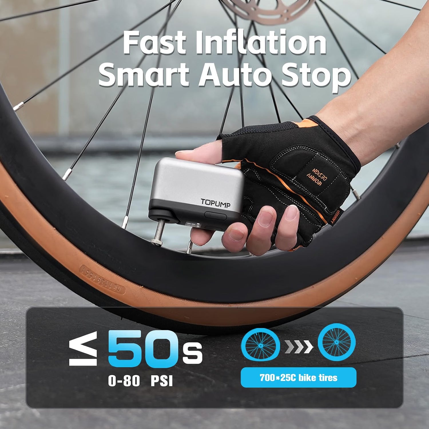 Topump TB2PRO Mini Electric Bike Pump